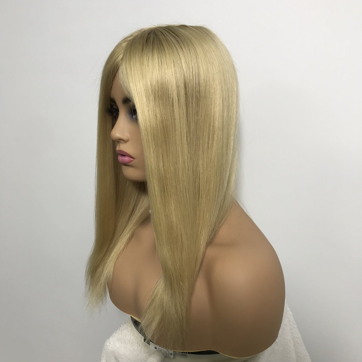 HIGH QUALITY GOLD HUMAN RAW HAIR 7‘’*9''MONO WITH PU TOPPER