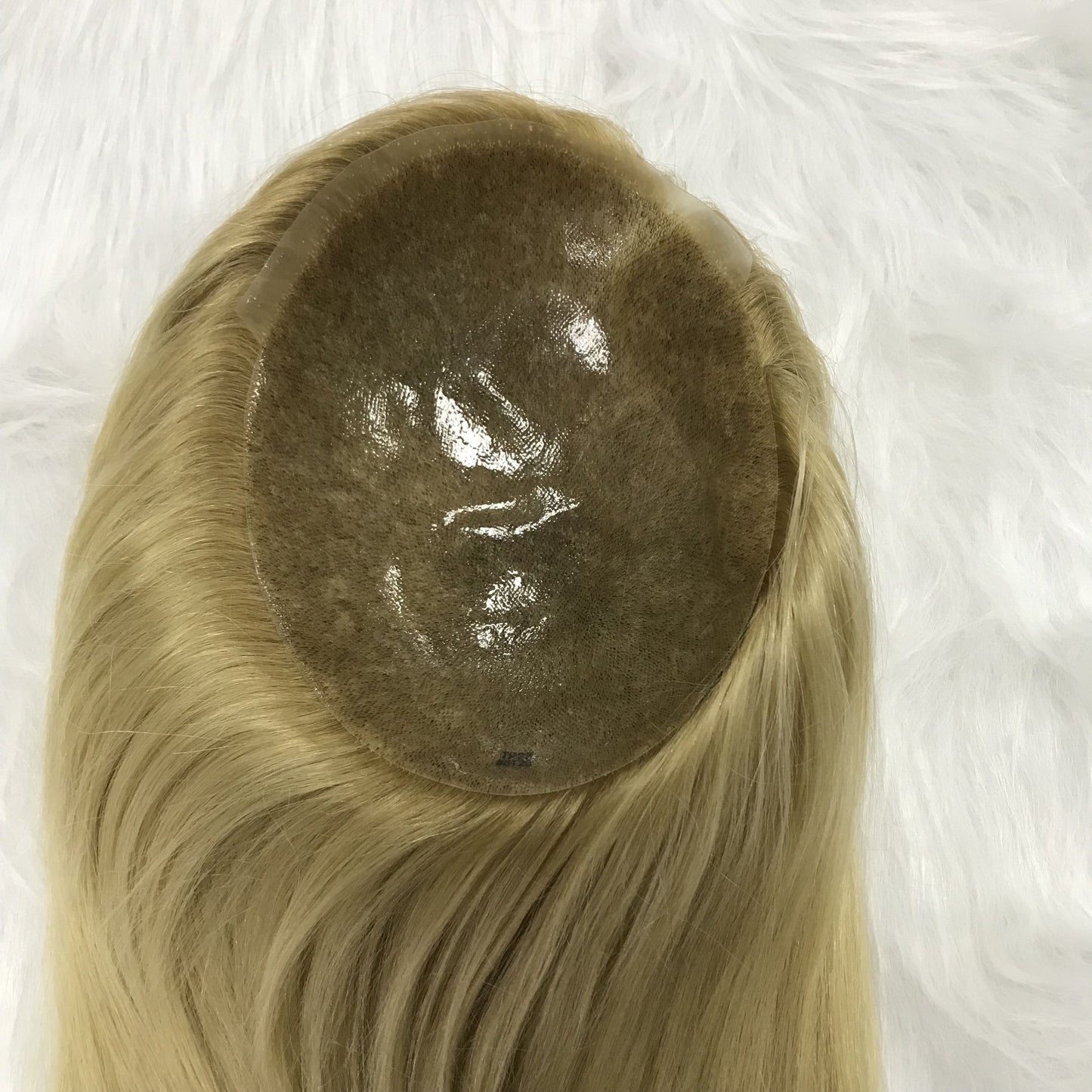 HIGH QUALITY GOLD HUMAN RAW HAIR 7‘’*9''MONO WITH PU TOPPER