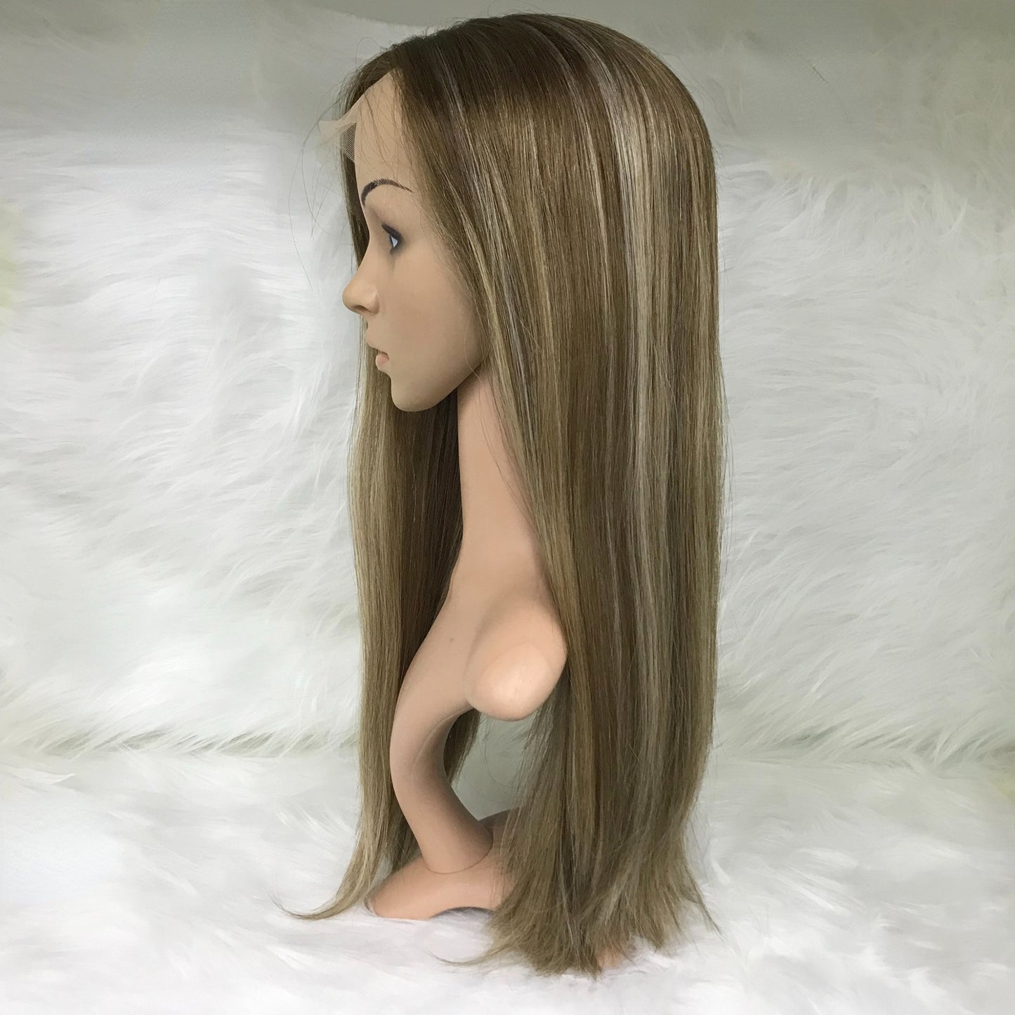 22''KOSHER WOMEN REALITY NATURAL LOOKING LACE TOP WITH LACE FRONT WIG