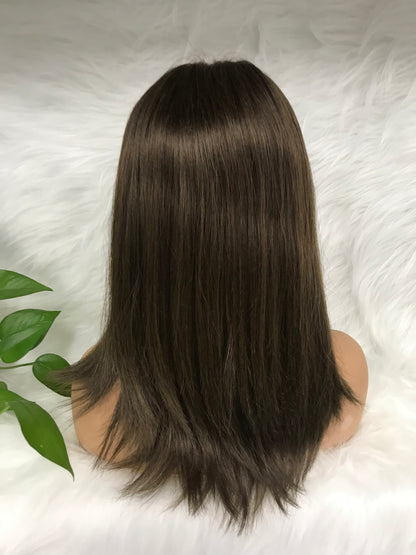 18“ CAFE JEWISH YOUNG LADY 5X5 MONO+PU SINGLE DRAWN MEDICAL WIG