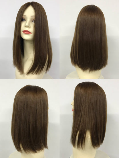 4“*4” SILK INJECTION SILK TOP JEWISH WIG HUMAN HAIR HIGH DOUBLE DRAWN WIG