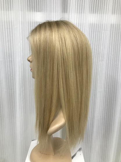 YOUNG LADY 100% REAL HAIR MONO TOP WIG JEWISH WOMEN 16’’ RAW HAIR