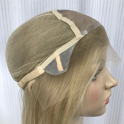 YOUNG LADY 100% REAL HAIR MONO TOP WIG JEWISH WOMEN 16’’ RAW HAIR