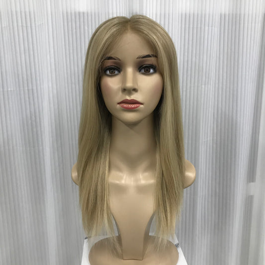 YOUNG LADY 100% REAL HAIR MONO TOP WIG JEWISH WOMEN 16’’ RAW HAIR
