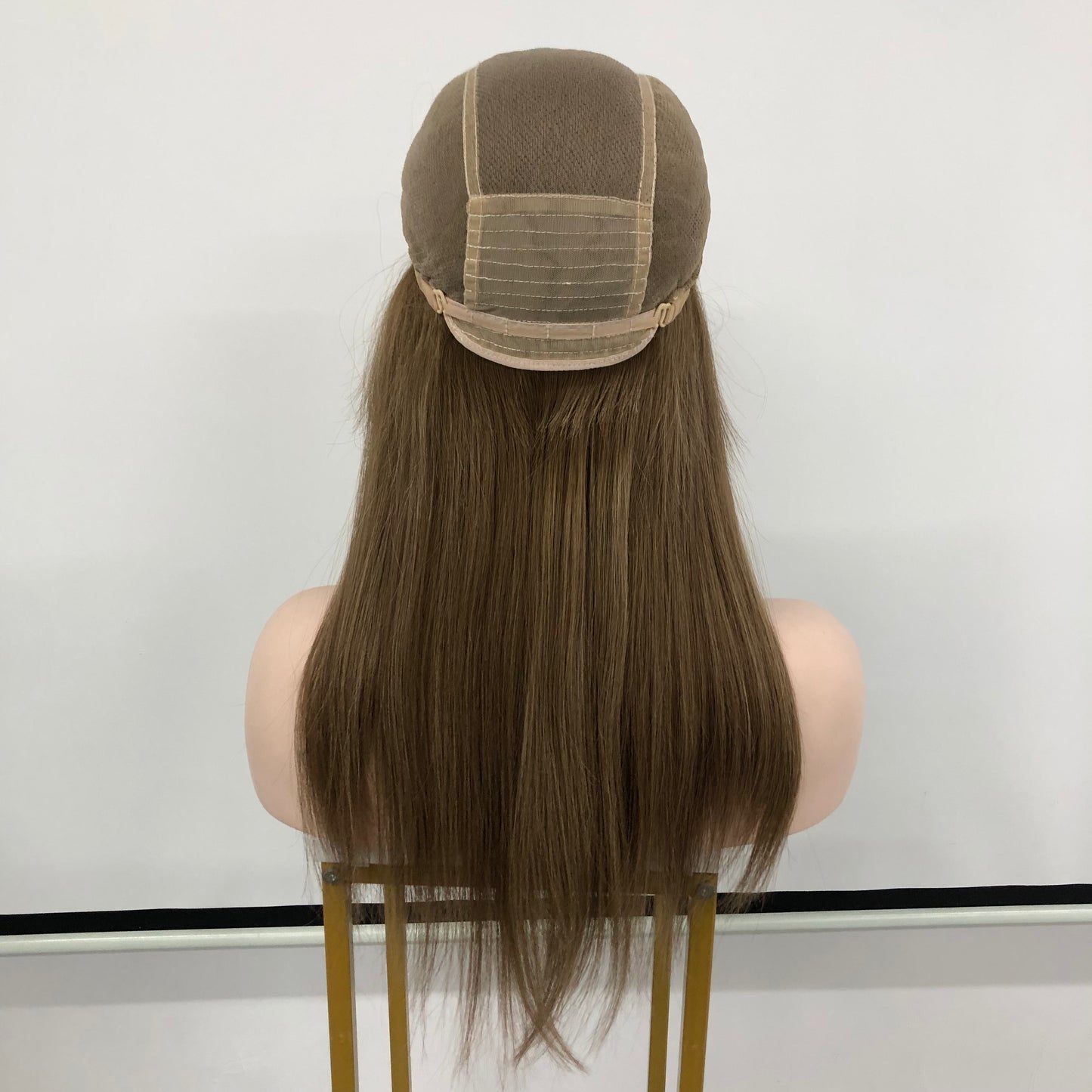 MONO TOP 100%RAW HAIR 16’’ BROWN KOSHER WOMEN HAIR MEDICAL WIG CAP