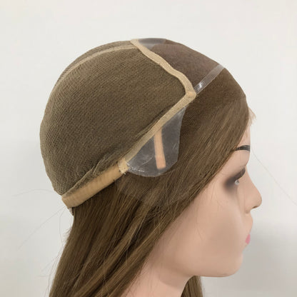 MONO TOP 100%RAW HAIR 16’’ BROWN KOSHER WOMEN HAIR MEDICAL WIG CAP