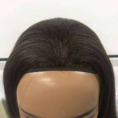 WOMEN'S EUROPEAN 18'' RAW HAIR JEWISH MACHINE MADE BAND FALL HIGH DOUBLE DRAWN WIG